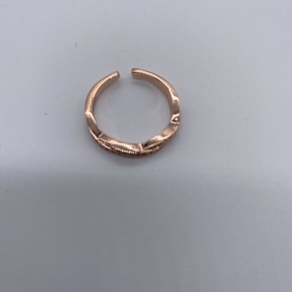 Bedazzled Braid Adjustable Bangle Ring Rose Gold With Clear Stones for Women - Picture 6 of 6